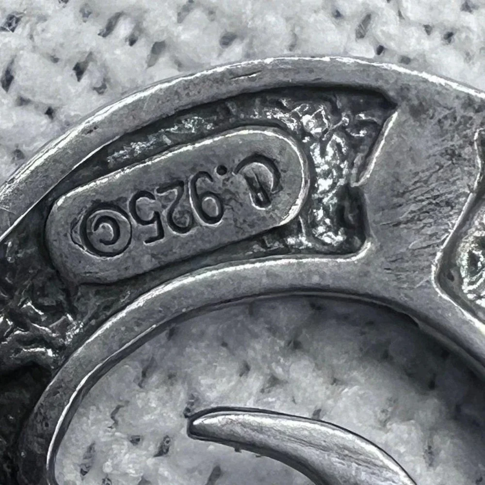 Carolyn Pollack Sterling‎ Silver Brooch Salamander Gecko Lizard Multi Stones 13g